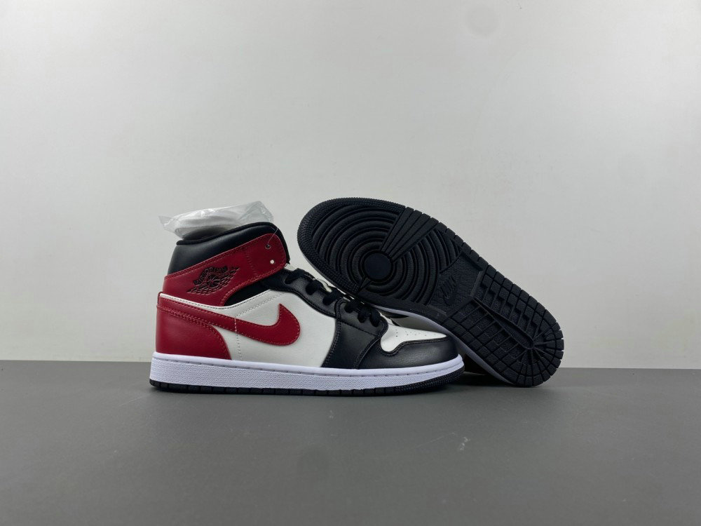 WMNS AIR JORDAN 1 MID BLACK TOE Sneaker BQ6472-160