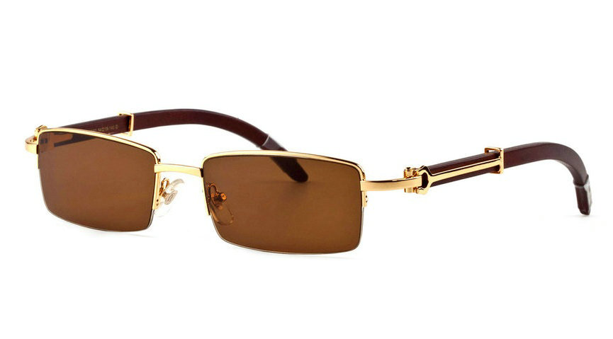 Wholesale Cheap Replica Cartier Glasses Wooden Frames for Sale-138