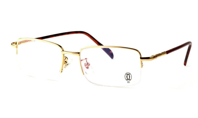 Wholesale Cartier Metal Half Rim Replica Glasses Frame for Sale-008