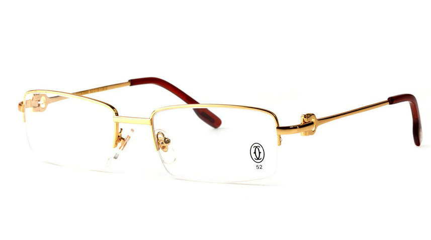 Wholesale Cartier Metal Half Rim Replica Glasses Frame for Sale-013