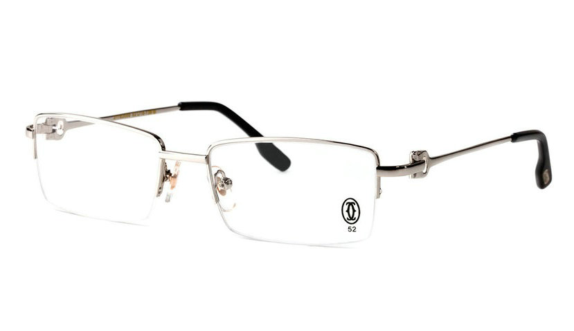 Wholesale Cartier Metal Half Rim Replica Glasses Frame for Sale-014