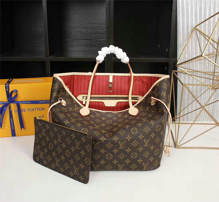 Wholesale Cheap Louis Vuitton Neverfull MM Monogram Canvas Women Handbags for Sale-331