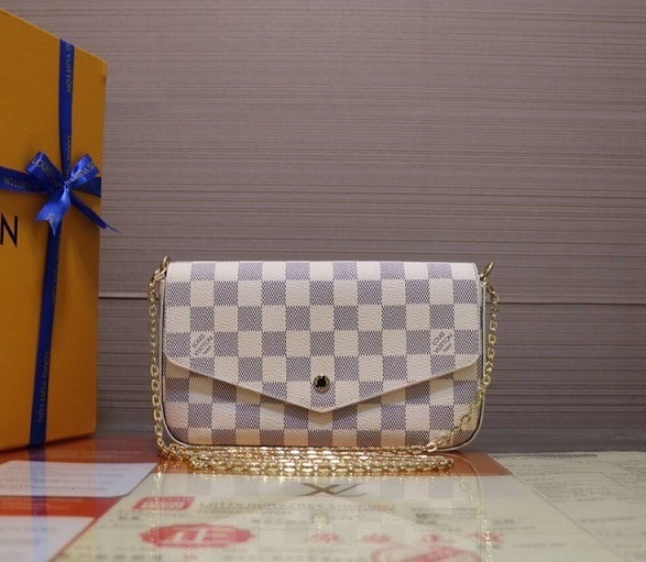 Wholesale Cheap Louis Vuitton Pochette Felicie Damier Azur Canvas N63106 bags for Sale-065