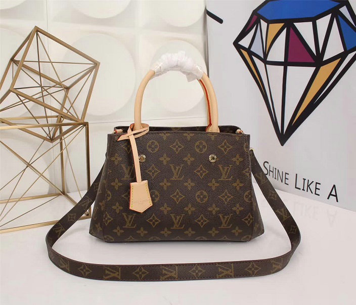Wholesale Cheap Louis Vuitt Montaigne BB Monogram Canvas Replica Handbags for Sale-301