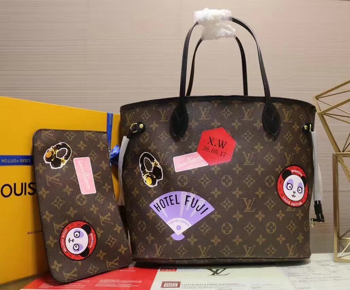 Wholesale Cheap Replica Louis Vuitton Neverfull Mm Monogram Canvas Handbags for Sale-304