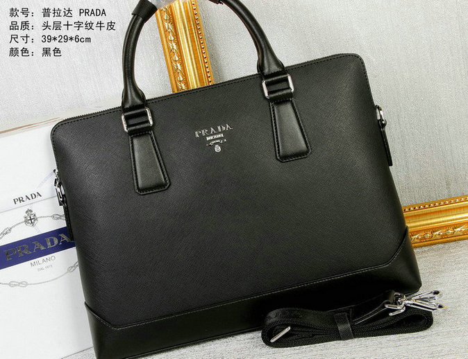 Wholesale Prada leather Briefcases Bags-073