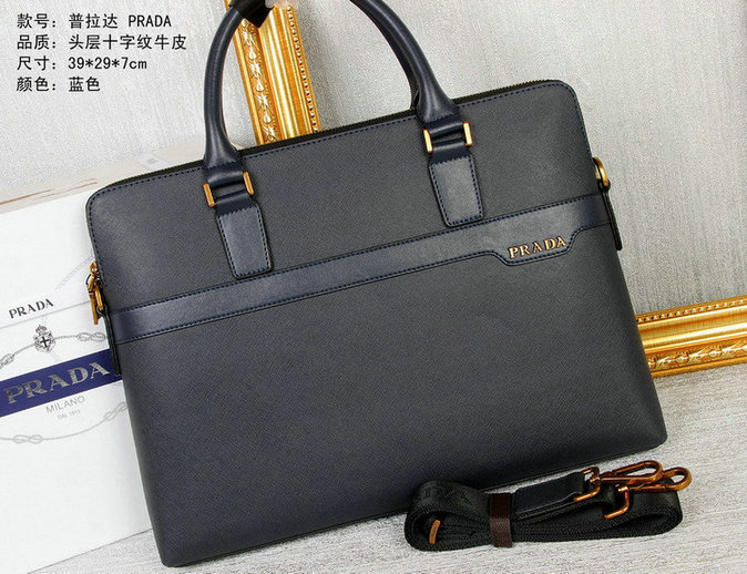 Wholesale Prada leather Briefcases Bags-074