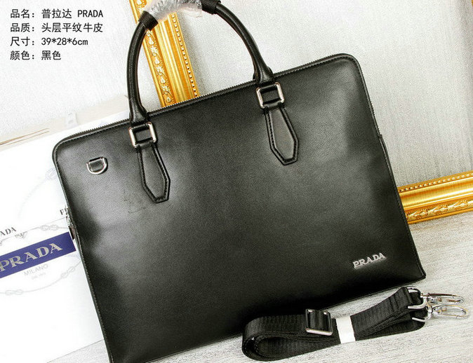 Wholesale Prada leather Briefcases Bags-079