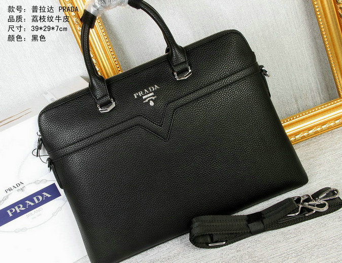 Wholesale Prada leather Briefcases Bags-084