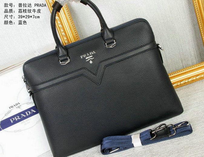 Wholesale Prada leather Briefcases Bags-085