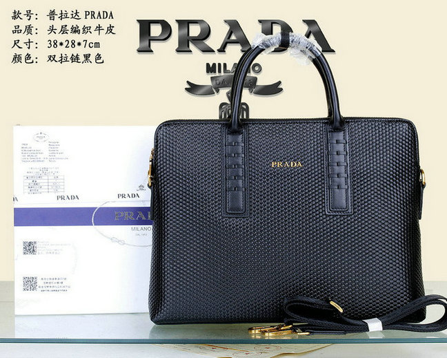 Wholesale Prada leather Briefcases Bags-090
