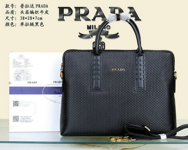 Wholesale Prada leather Briefcases Bags-091