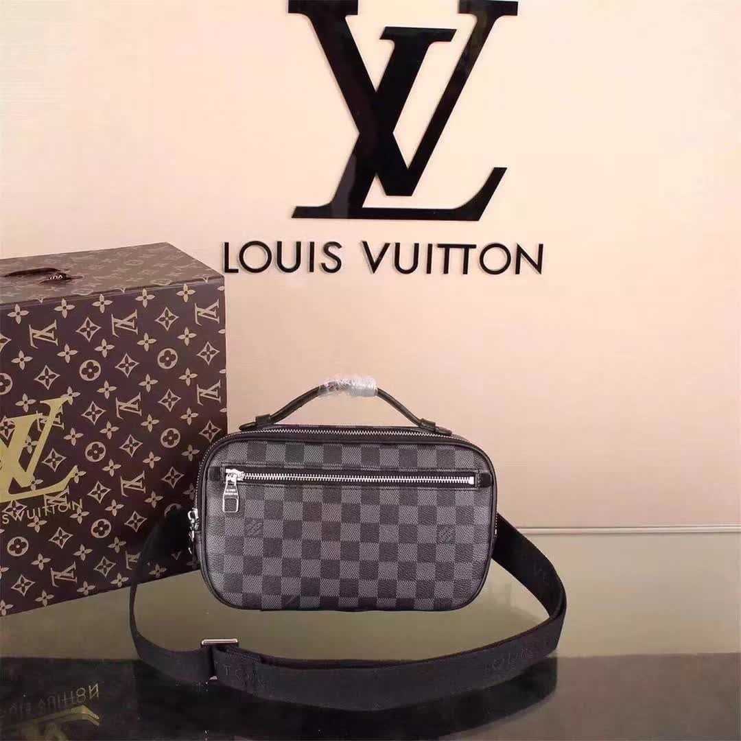 Wholesale Cheap Louis Vuitton Damier Graphite Ambler Waist Bag